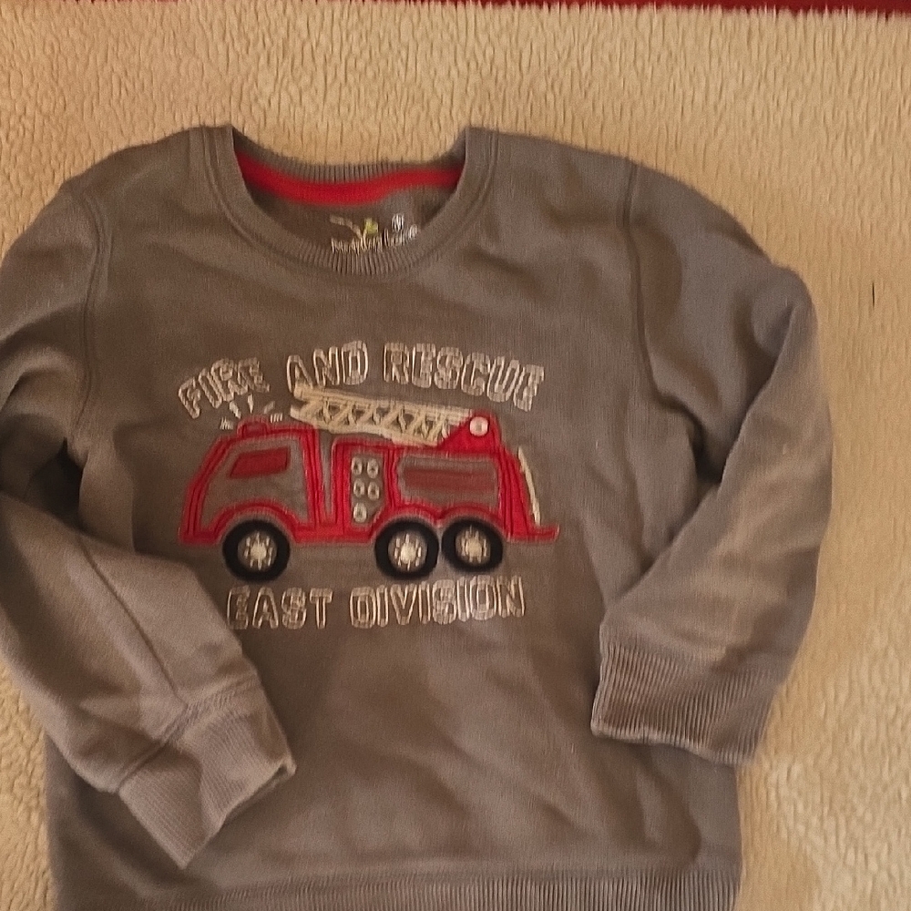Jumping Beans 4T Gray Fire Truck Sweatshirt